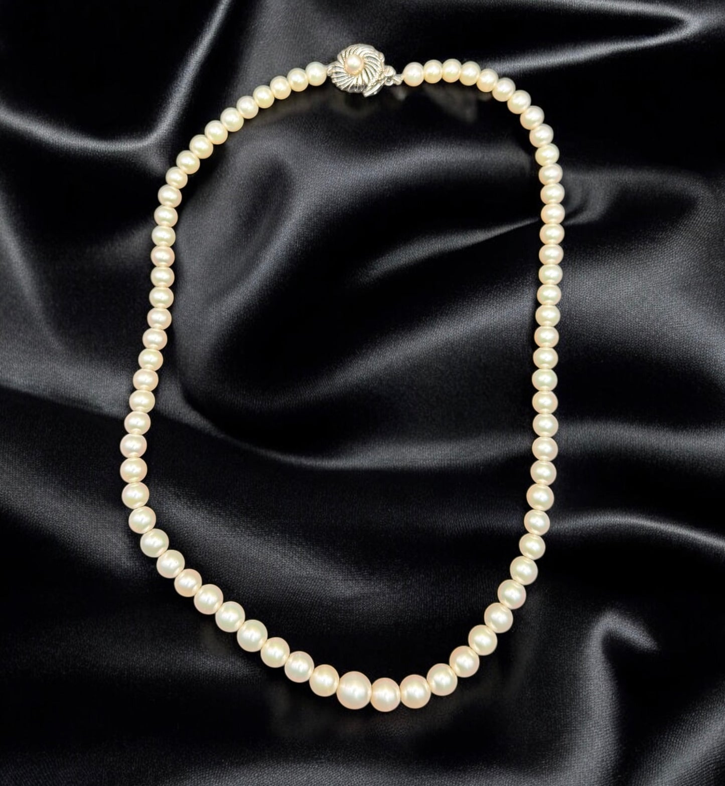 Graduated Japanese Akoya Pearl Necklace18” Strand, 5–8.5mm High Luster Pearls