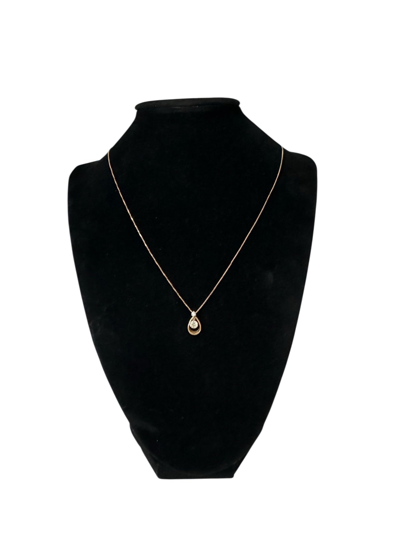 Estate 18K Pink Gold Dancing Diamond Pendant Necklace – Venetian Chain