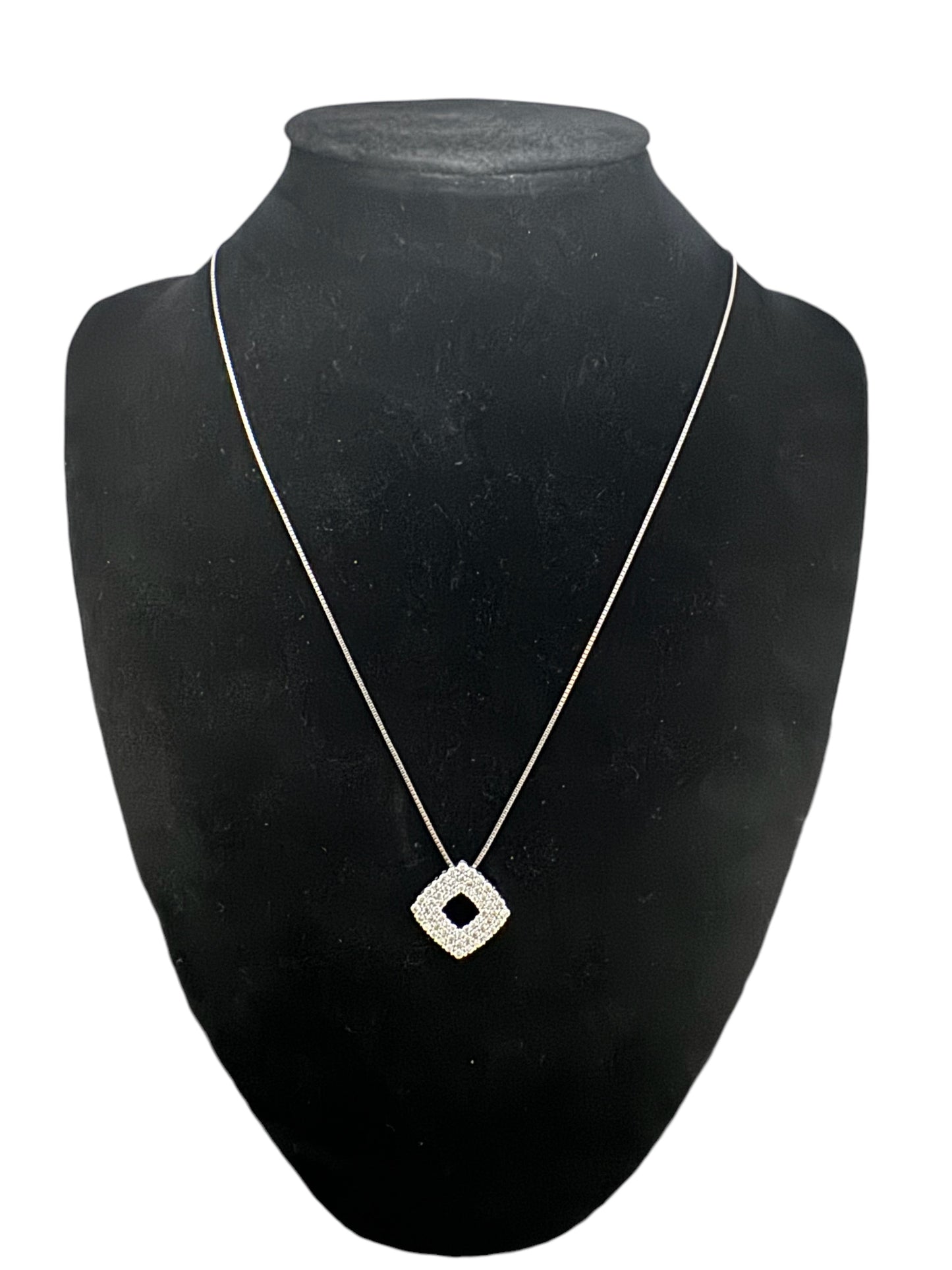 Estate 1 TCW Diamond Necklace in 18K White Gold