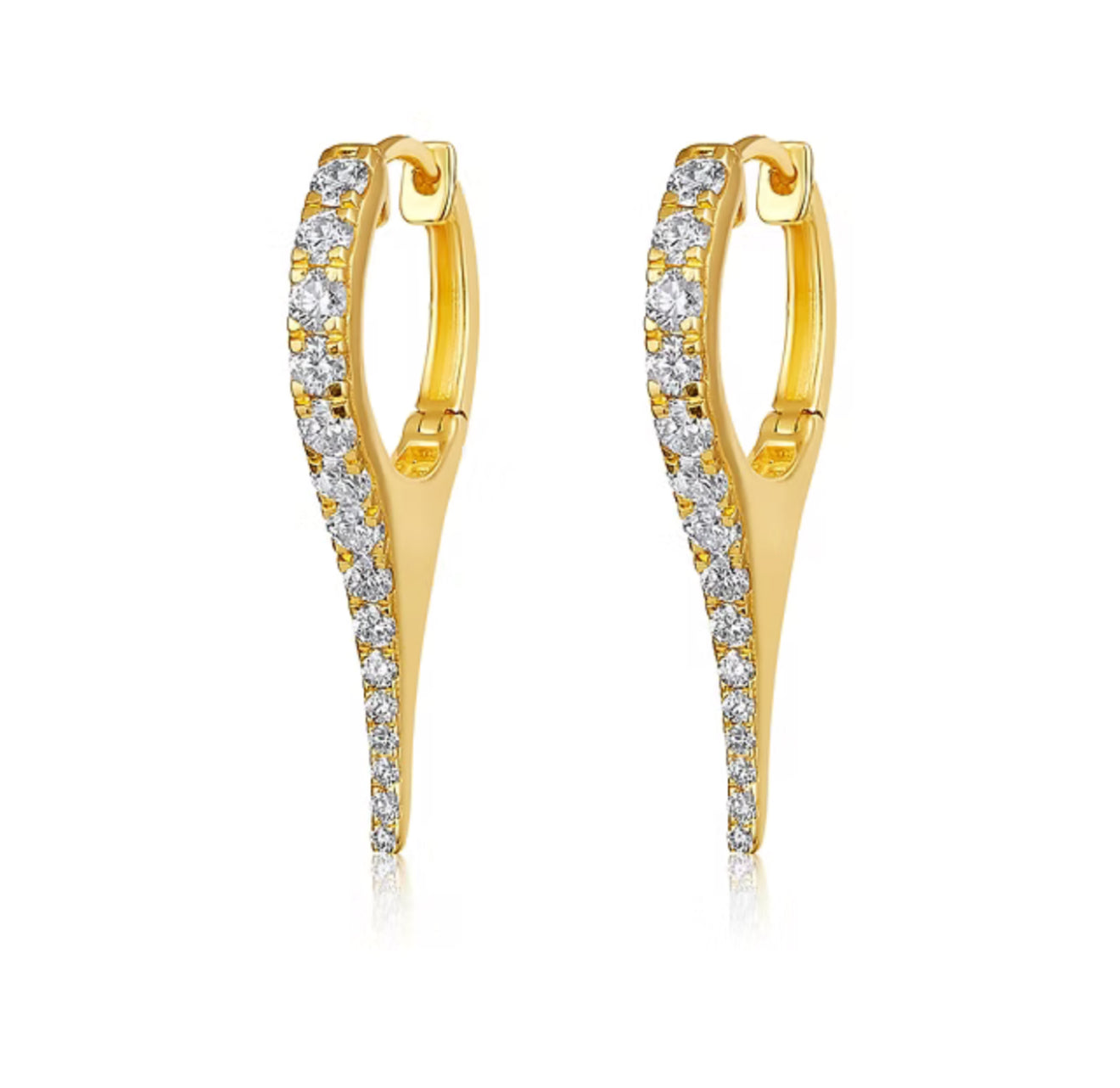 14K DIAMOND DAGGER DROP EARRINGS