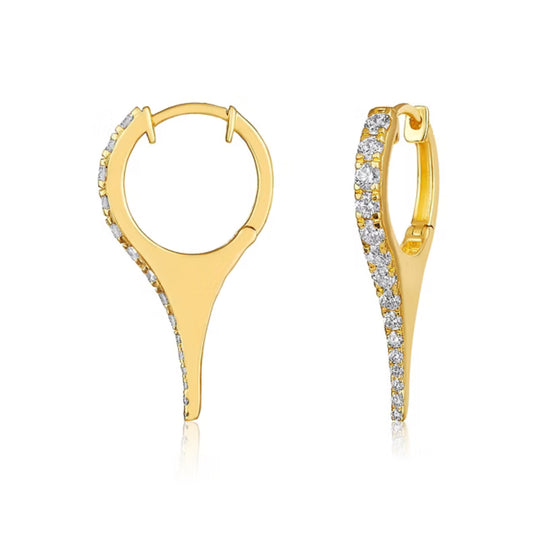 14K DIAMOND DAGGER DROP EARRINGS