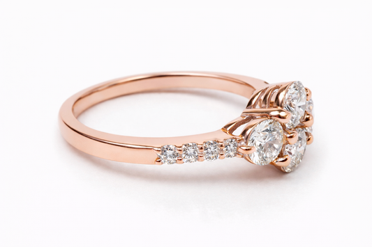 Eternal Bloom Four-Stone Diamond Cluster Ring, 1.02 CTW, K18 Rose Gold