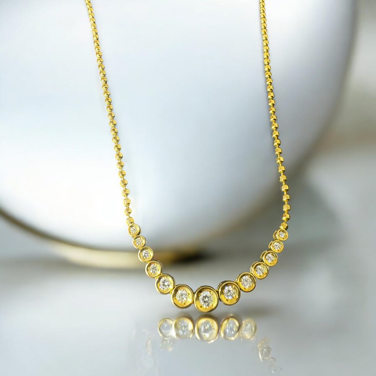 Vintage Gold Bezel Necklace