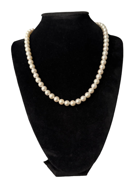 Fine Japanese Akoya Pearl Necklace  7mm High Luster, 16” Princess Length